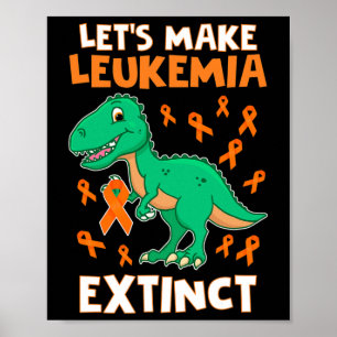 Dinosaur Orange Ribbon Hämatologe Reptile Fossil Poster
