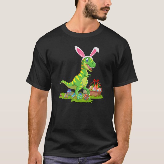 Dinosaur Ostereier Jagd Bunny Dinosaur Osterfest T-Shirt (Vorderseite)