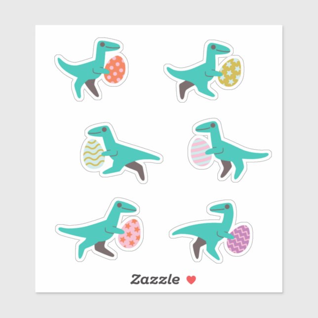 Dinosaur Ostereier Jagd Stickers Aufkleber (Blatt)