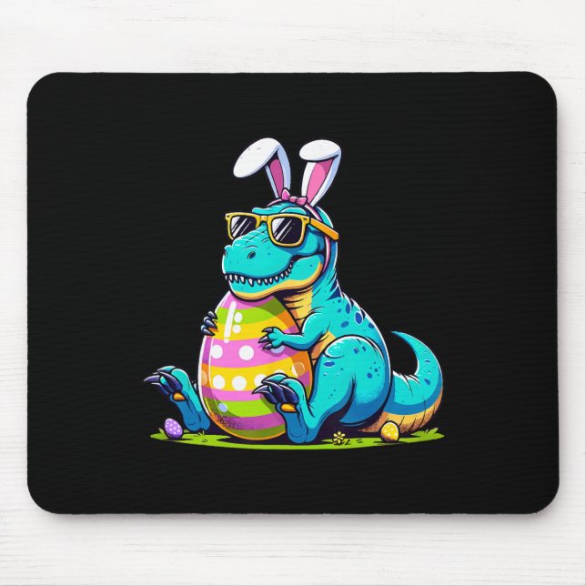 Dinosaur Ostern Hase Ei Glücklich Ostrawr T Rex Ki Mousepad (Vorne)