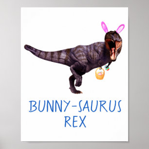 Dinosaur Ostern Hase T Rex Tyrannosaurus Lustiges Poster