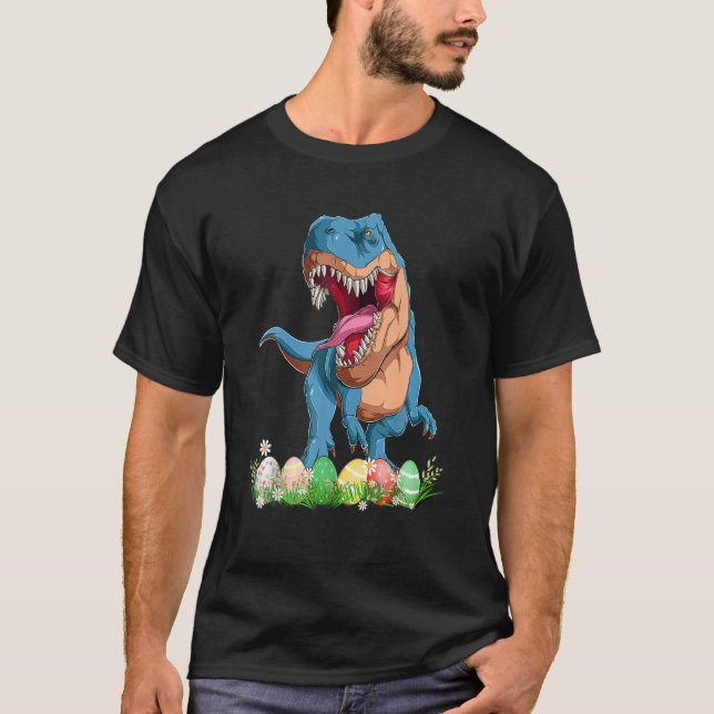Dinosaur Osterpajamas T Rex Ostereier Kleinkinder T-Shirt (Vorderseite)
