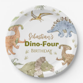 Dinosaur Paper Plates Birthday Boy Party Pappteller