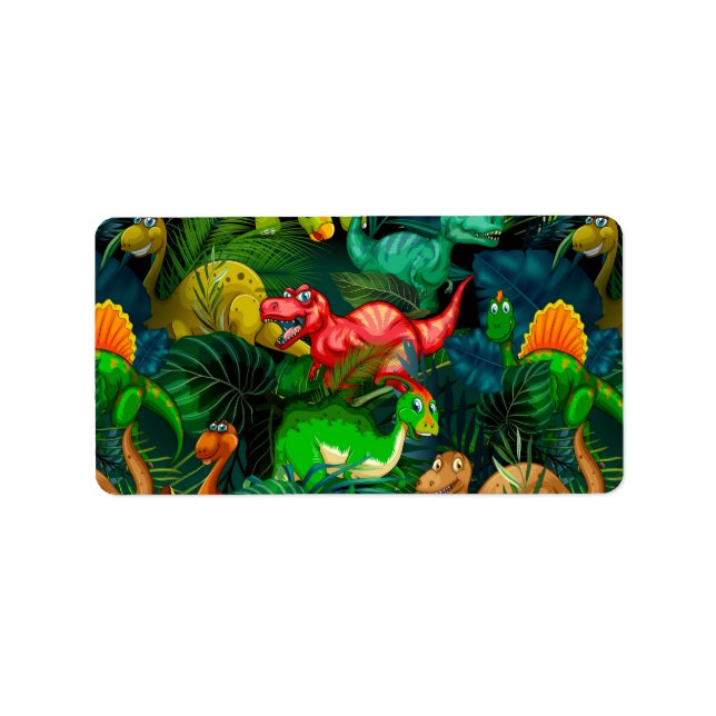 Dinosaur Park Adressaufkleber (Vorne)