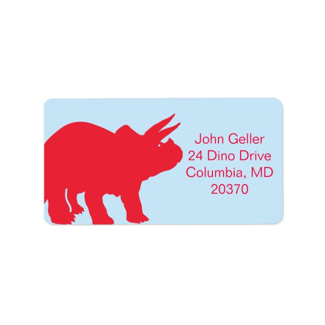 Dinosaur Party Address Labels Adressaufkleber (Vorne)