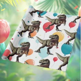 Dinosaur Party Balloon Geschenkpapier