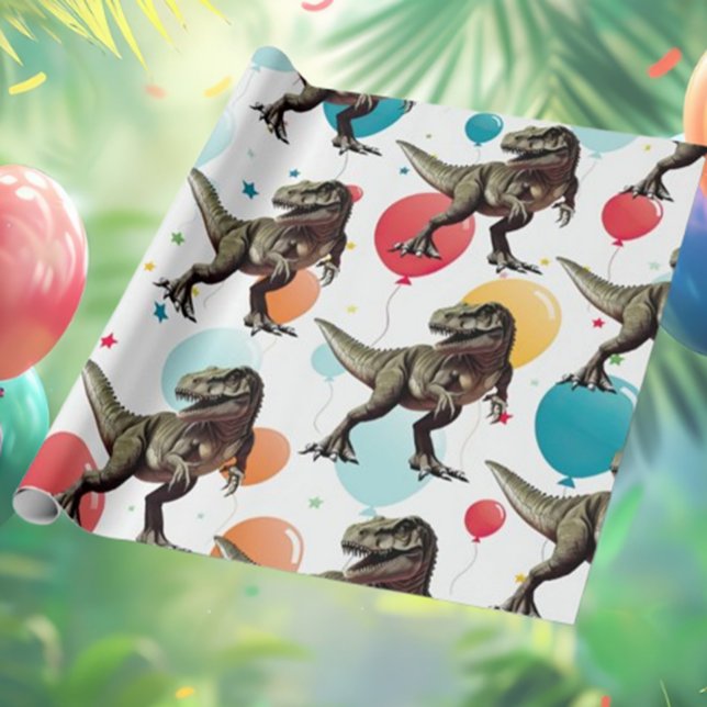 Dinosaur Party Balloon Geschenkpapier (T-Rex Party Supplies for Your Little One!)