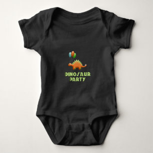 Dinosaur Party Balloons Art Baby Strampler
