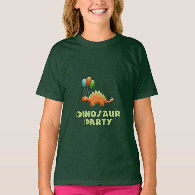 Dinosaur Party Balloons Art T - Shirt (Vorderseite)