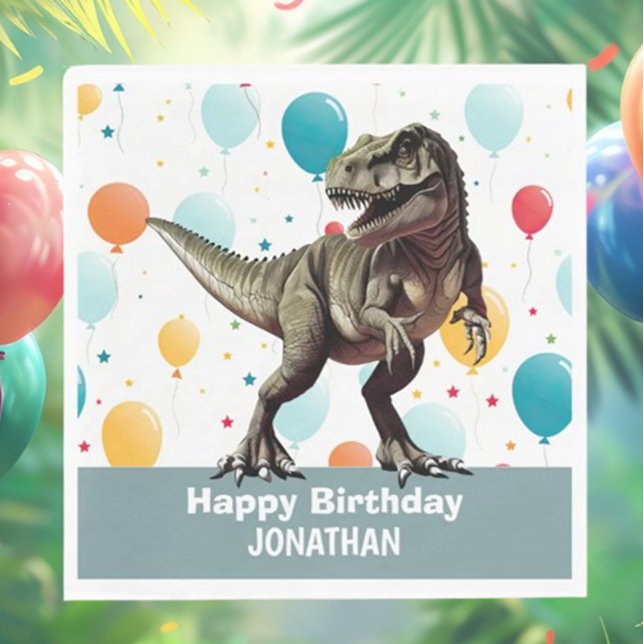 Dinosaur Party Balloons Serviette (Jurassic Birthday Party!)