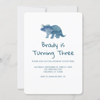 Dinosaur Party Blue Dino Einladung