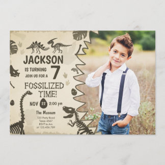 Dinosaur Party Boy Fossil Dino Dig Geburtstag Einladung
