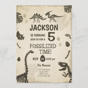 Dinosaur Party Boy Fossil Dino Dig Geburtstag Einladung