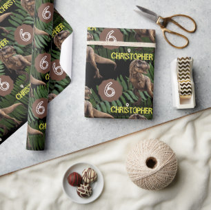 Dinosaur Party Kindergeburtstag Trex Geschenkpapier