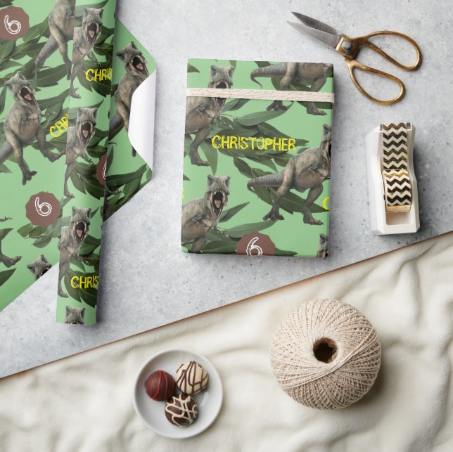Dinosaur Party Kindergeburtstag Trex Geschenkpapier (Kunsthandwerk)