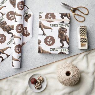 Dinosaur Party Kindergeburtstag Trex Geschenkpapier