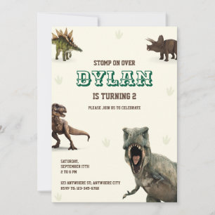 Dinosaur Party-Tiere Kindergeburtstag   Einladung