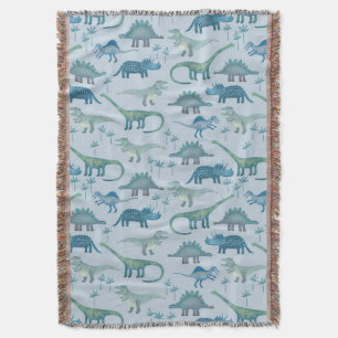 Dinosaur Pattern Blue Decke