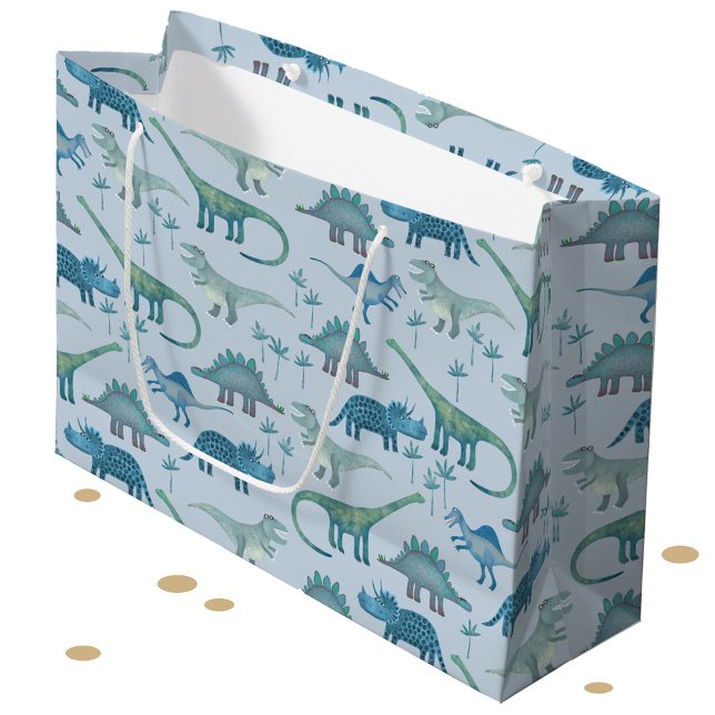 Dinosaur Pattern Fun Große Geschenktüte (Fun dinosaur pattern gift bag)