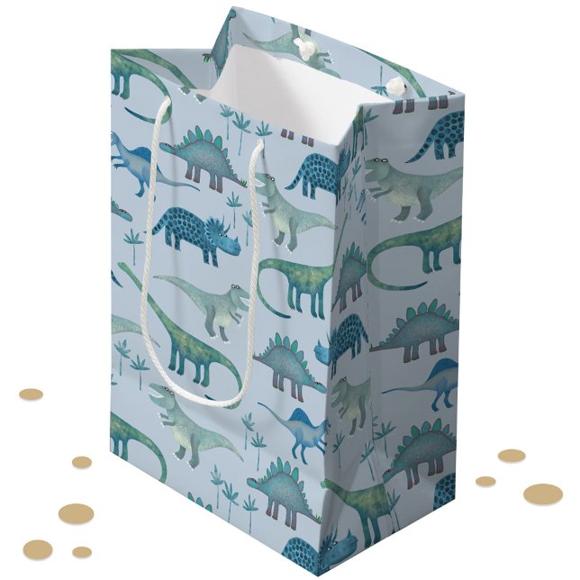 Dinosaur Pattern Fun Mittlere Geschenktüte (Cute dinosaur pattern gift bag)