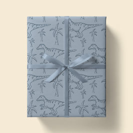 Dinosaur Pattern Modern Boy Dino Jungle Sage Green Geschenkpapier
