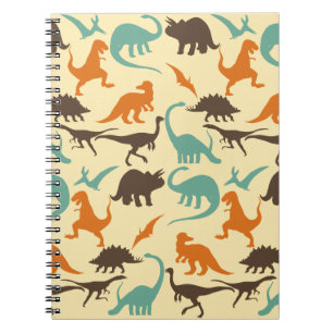 Dinosaur Pattern Silhouette Notizblock