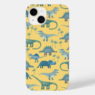Dinosaur Pattern Yellow Case-Mate iPhone 14 Hülle