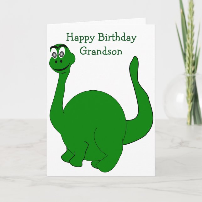 Dinosaur Personalisiert Grandson Birthday Karte (Vorderseite)