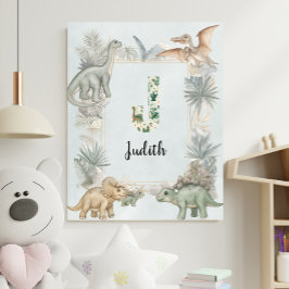 Dinosaur Personalisierter Name Monogramm J Kinderz Poster