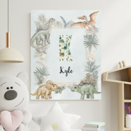 Dinosaur Personalisierter Name Monogramm K Kinderz Poster