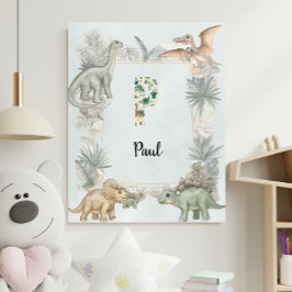 Dinosaur Personalisierter Name Monogramm P Kinderz Poster