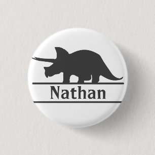 Dinosaur Personalisierter Name Triceratops Button