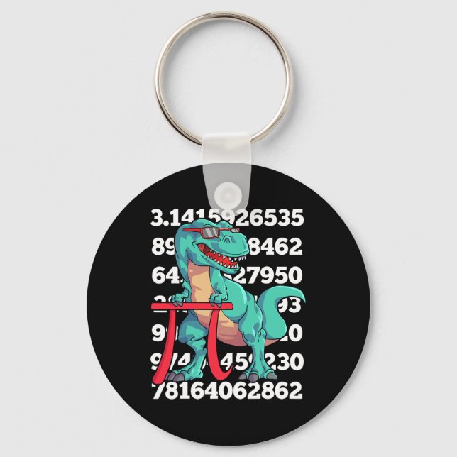 Dinosaur Pi Tag T Rex Lustige Mathematik 3.14 Lehr Schlüsselanhänger (Vorderseite)