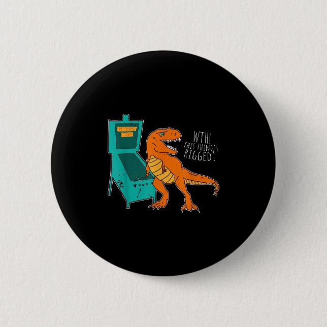 Dinosaur Pinball Wizard Arcade Machine Player Pict Button (Vorderseite)