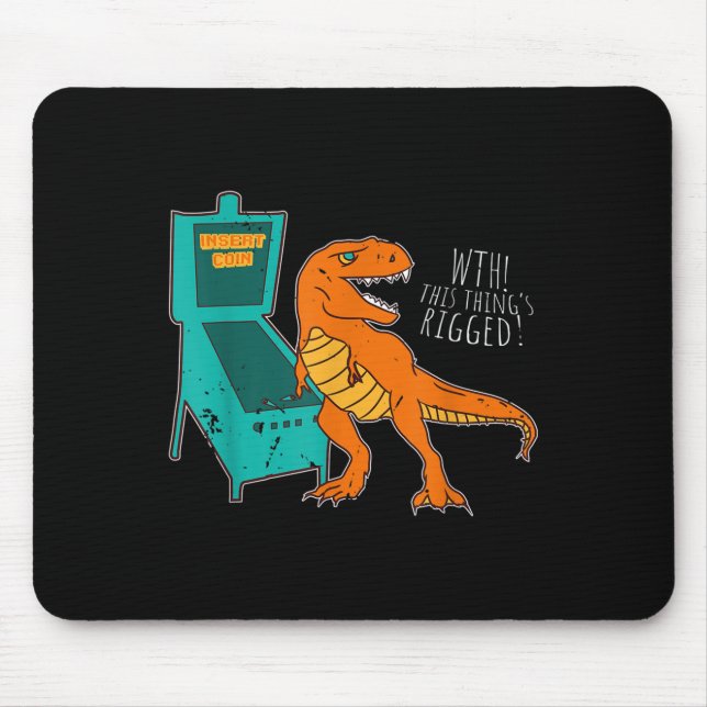 Dinosaur Pinball Wizard Arcade Machine Player Pict Mousepad (Vorne)