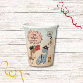 Dinosaur Pirate Geburtstagsparty Twin Boys Custom Pappbecher