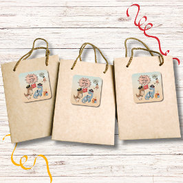 Dinosaur Pirate Geburtstagsparty Twin Boys Custom Quadratischer Aufkleber