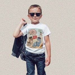 Dinosaur Pirate Geburtstagsparty Twin Boys Custom T-Shirt