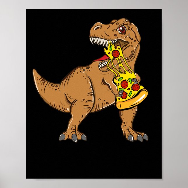 Dinosaur Pizza Slice Lover Poster (Vorne)