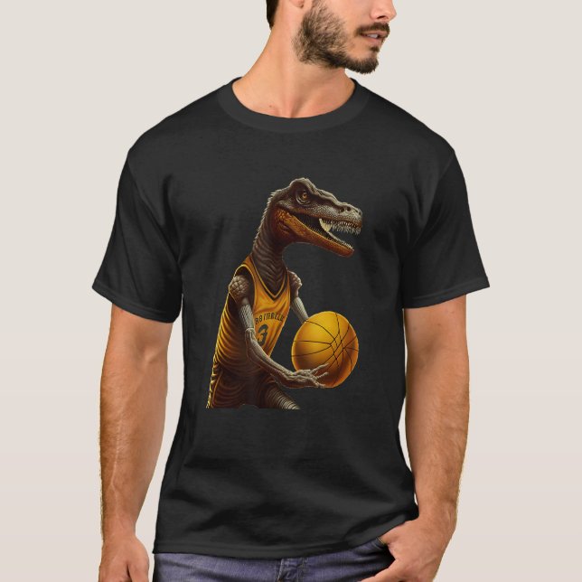 Dinosaur playing Basketball Coach Dino Trex Rex Sp T-Shirt (Vorderseite)