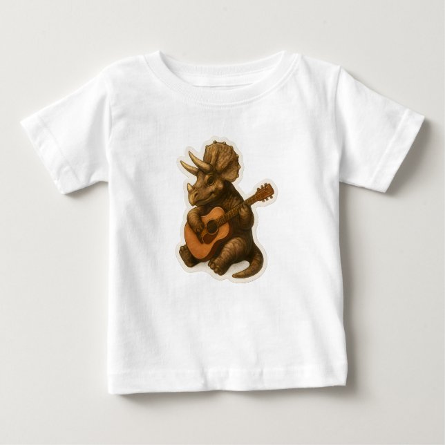 Dinosaur Playing Guitar Baby T-shirt (Vorderseite)
