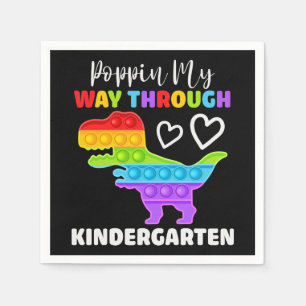 Dinosaur Poppin My Way Through Kindergarten Serviette