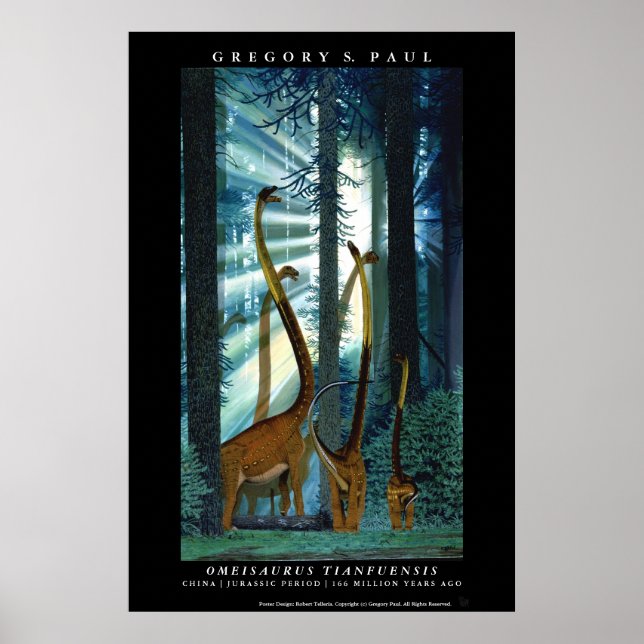 Dinosaur Poster Omeisaurus Gregory Paul (Vorne)