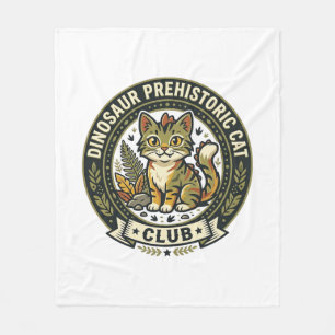 Dinosaur Prähistorische Katze Katze Grafik T-Shirt Fleecedecke