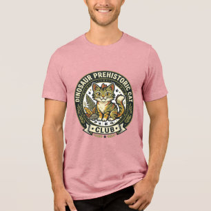 Dinosaur Prähistorische Katze Katze Grafik T-Shirt Tri-Blend Shirt