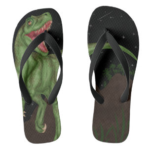 Dinosaur - prähistorische Nacht Flip Flops