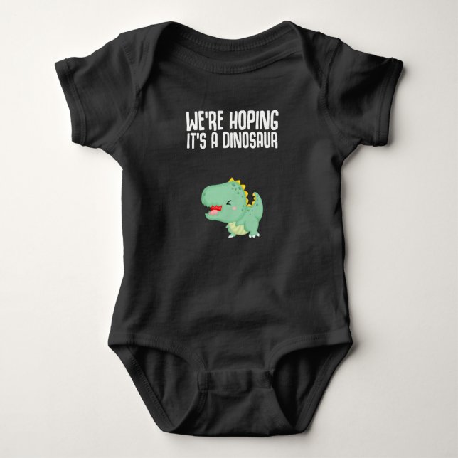Dinosaur Pregnancy Ankündigung Dino Joke Baby Strampler (Vorderseite)