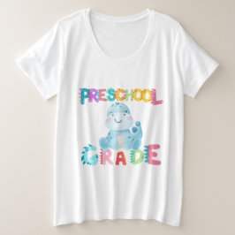 Dinosaur Preschool GRADE Squad Lehrschule Große Größe T-Shirt