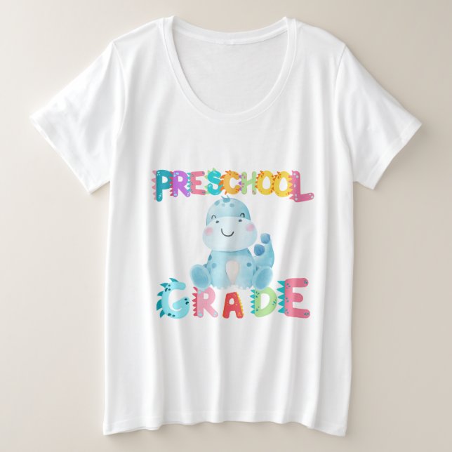 Dinosaur Preschool GRADE Squad Lehrschule Große Größe T-Shirt (Design vorne)