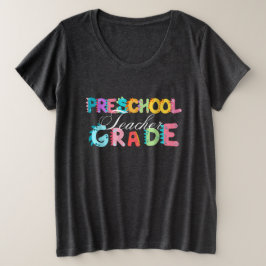 Dinosaur Preschool GRADE Squad Lehrschule Große Größe T-Shirt